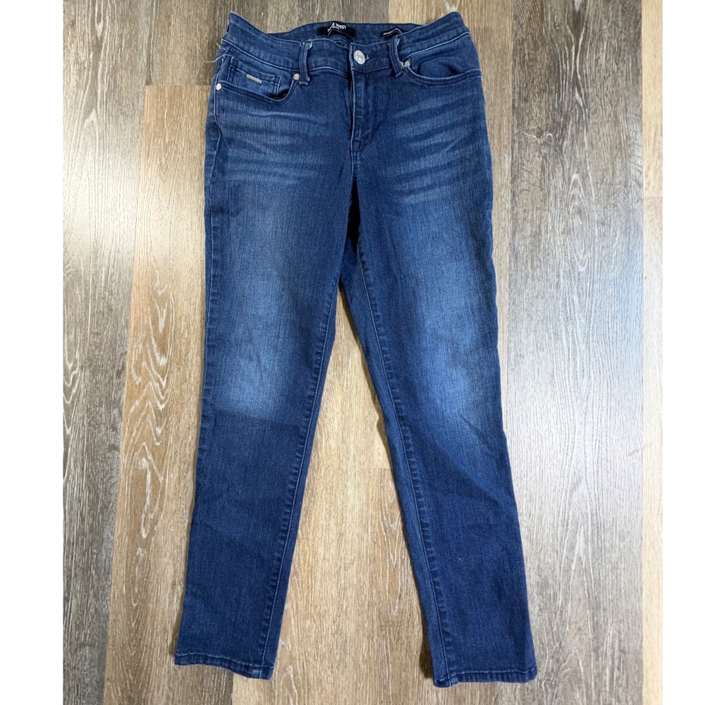 Nine West Gramercy Skinny Ankle Jeans Womens 6 Blue Dark Wash Stretch Denim